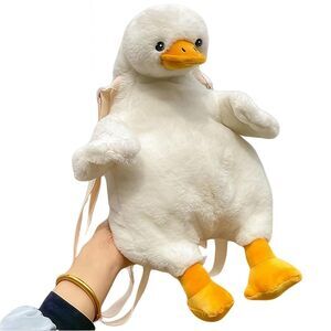 2812 Cute Duck DesignPlush Backpack,with Zipper Shoulder Bag,Unique Novelty